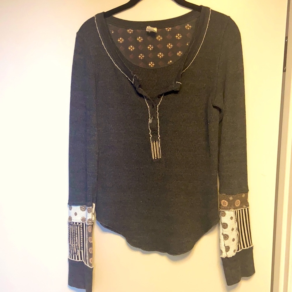 Free people thermal button up top